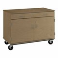 I.D. Systems 36'' Tall Roman Walnut Two Door Mobile Storage Cabinet with Drawer 80430F36021 538430F36021